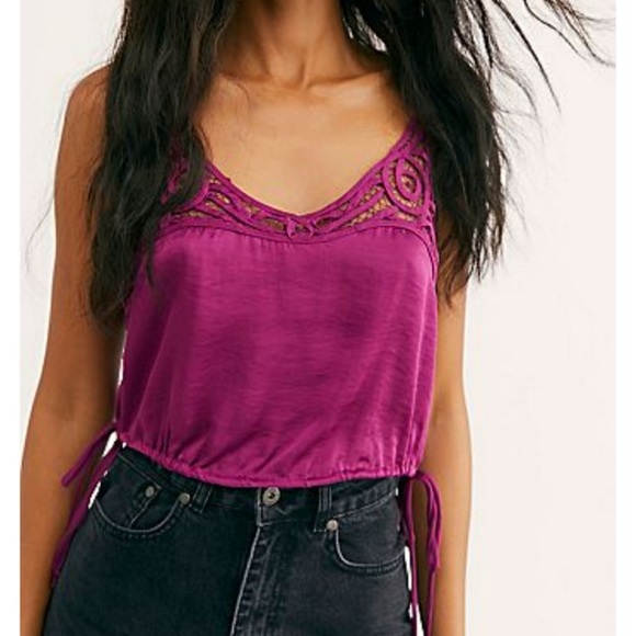 Free People Tops - FREE PEOPLE Blouson Brami In Dark Orchid Crop Top